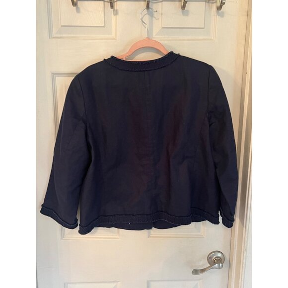 Talbots Blue Snap Button Linen Blazer Jacket Women's Size 14 - Picture 5 of 9